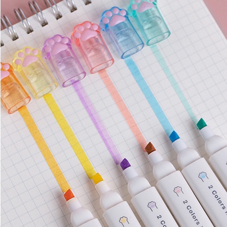 Set 6 Bút Dạ Quang 12 Màu Dễ Thương