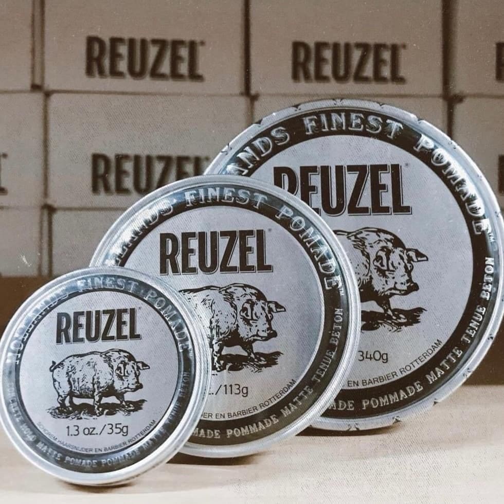 Sáp Vuốt Tóc Nam REUZEL Concrete Pomade - Hàng Chính Hãng  + Xịt Dưỡng Tóc Reuzel Tonic 20ml + Lược Chải Tóc Pomade