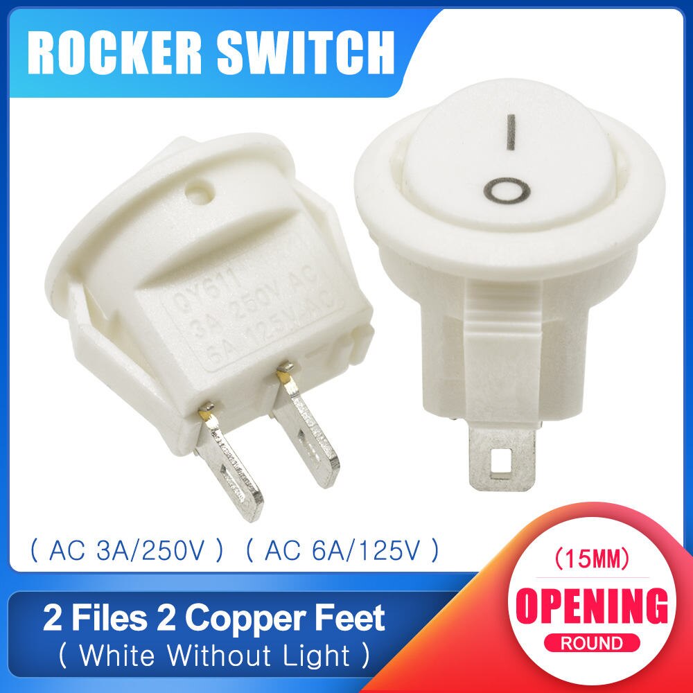 POWER Set 5 Công Tắc Tròn Kcd1 15mm 3 Pin 3a / 250v 6a / 125v Ac | BigBuy360 - bigbuy360.vn