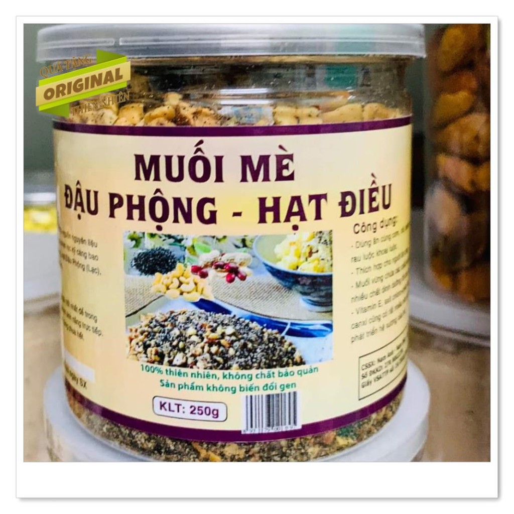 [Sản phẩm mới] Muối Mè đen – Đậu phộng – Hạt Điều THÍCH HỢP ĂN CHAY, 100% NGUYÊN LIỆU SẠCH TỰ NHIÊN  (250g, 500g)