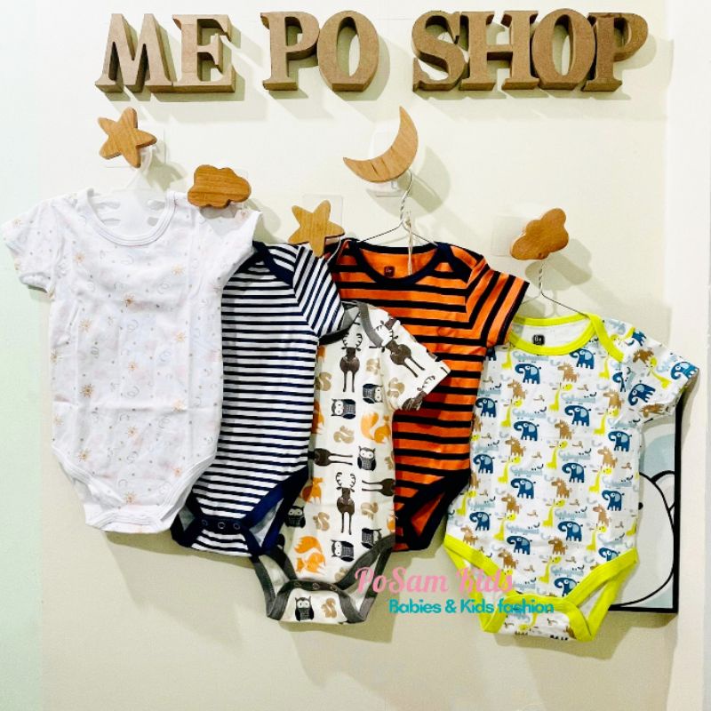 (Chọn mẫu)( Size 3-6m)Bodysuit, body chip cộc tay xuất Mỹ cho bé trai bé gái, hàng xuất xịn - PoSam Kids