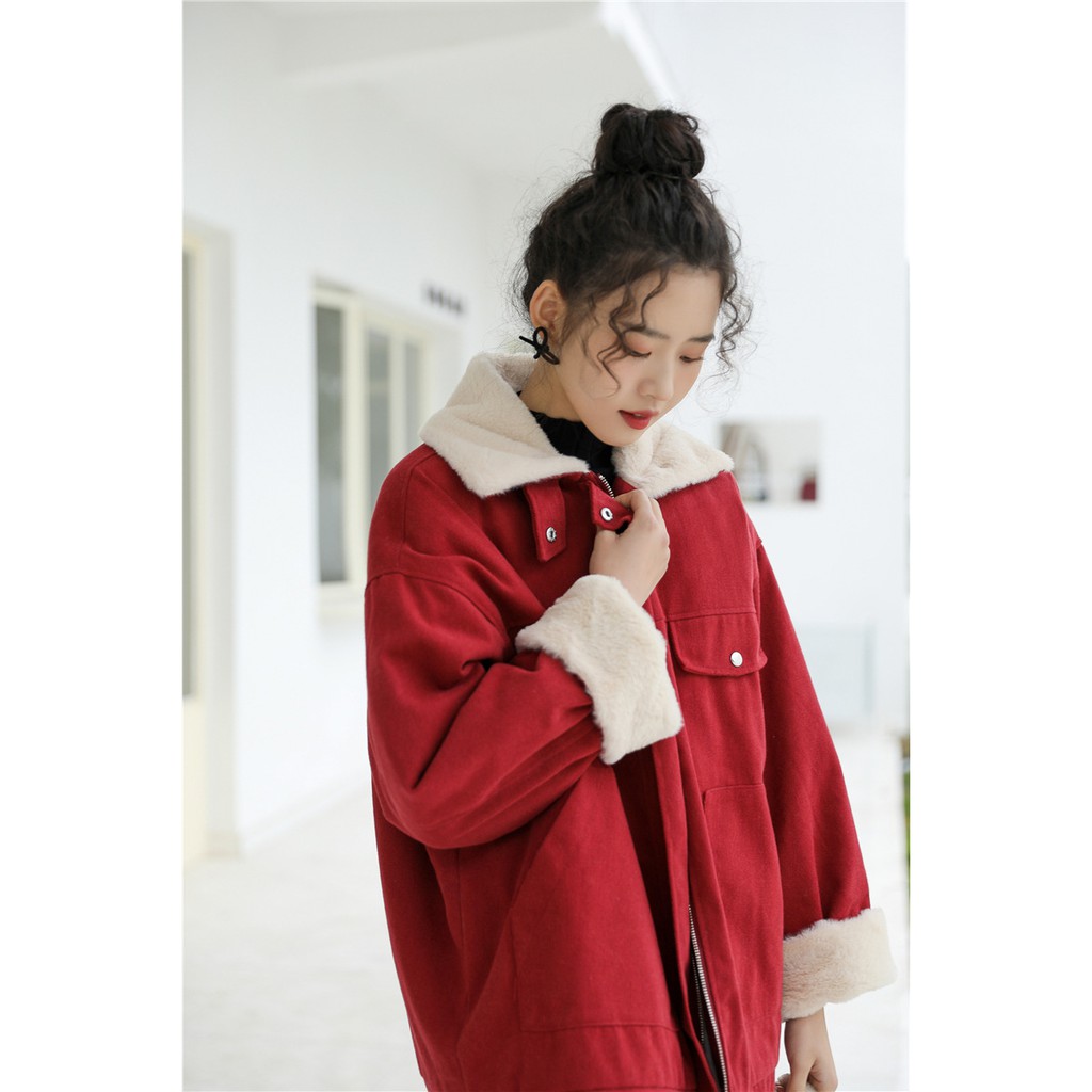 Áo Khoác Kaki Lông Ấm 406 Đỏ