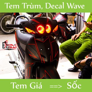 < HÀNG HOT> Tem trùm wave a đen chỉ đỏ