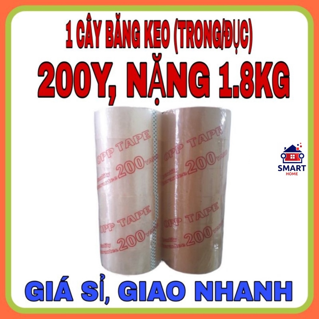 [Mã LIFEXANH03 giảm 10% đơn 500K] ⭐BĂNG KEO TRONG, ĐỤC 200Y, NẶNG 1.8KG, GỒM 6 CUỘN