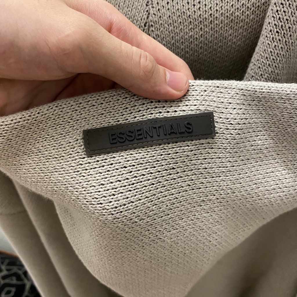 Áo hoodie len FEAR OF GOD FOG ESSENTIALS Knit Oatmeal cao cấp, Áo khoác có mũ form rộng ESSENTIALS len dệt kim oversize