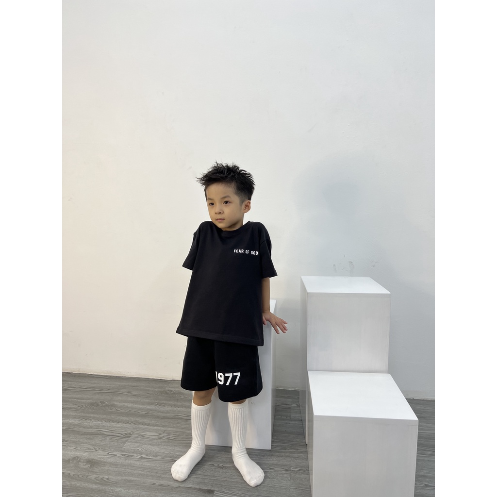 Set FOG 1977 Đen ngắn tay dành cho bé chất cotton thoáng mát SETTH01