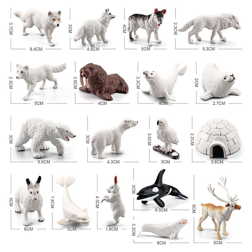 Set 1 / 18 Mô Hình Gấu Bắc Cực / Thỏ / Gấu Bắc Cực Giáo Dục Sớm Cho Bé