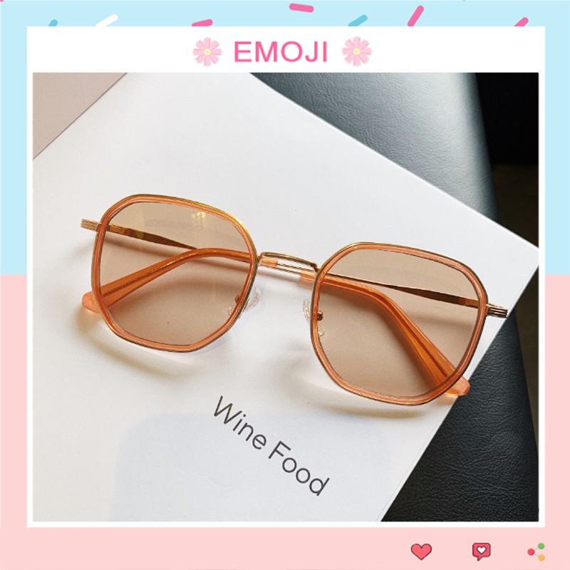 Kính mát nữ gọng đa giác chống tia UV phong cách Hàn Quốc đi biển đẹp sang trọng EMOJI 016