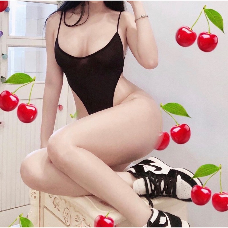 Bodysuit thun trơn hai dây sexy BDS11