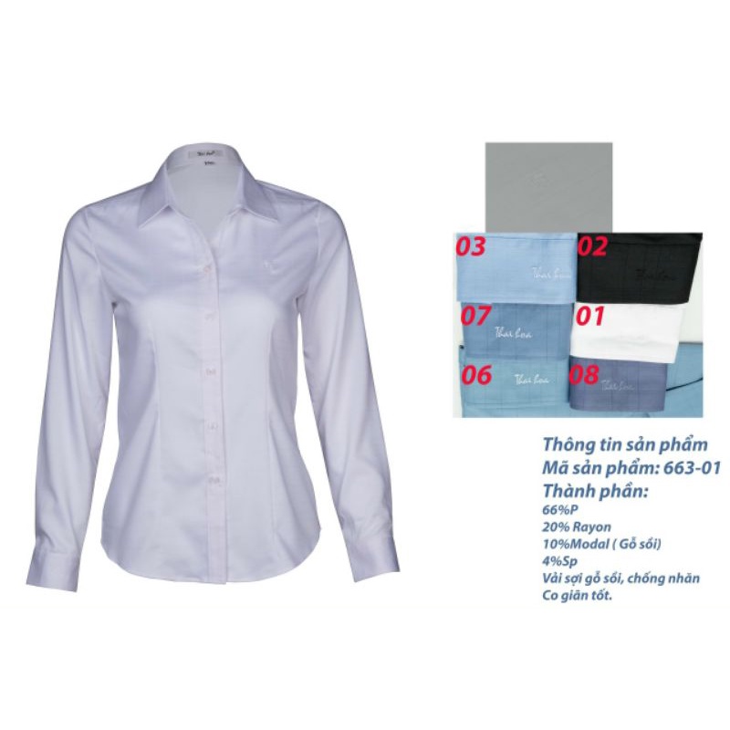 Áo sơ mi Thái Hòa cao cấp vải gỗ sồi chống nhăn tốt 663