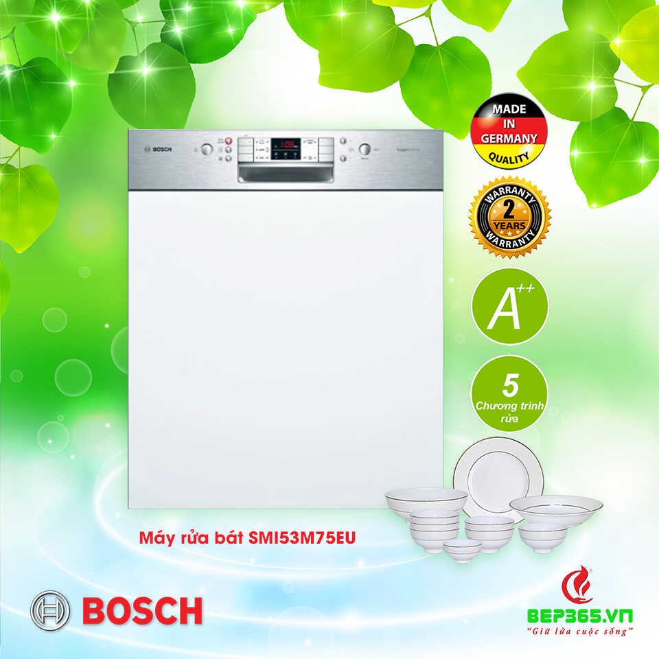 Máy rửa chén âm tủ Bosch SMI53M75EU