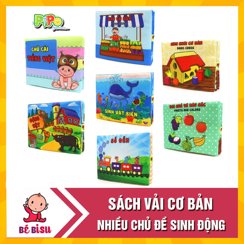 Đồ chơi Sách vải song ngữ Royal/Pipo Việt Nam nhiều chủ đề cho bé yêu