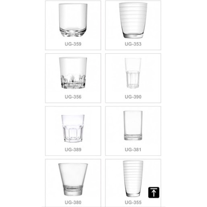 Set 6 cốc ly thuỷ tinh 306ml UG-389 hàng Thái Lan