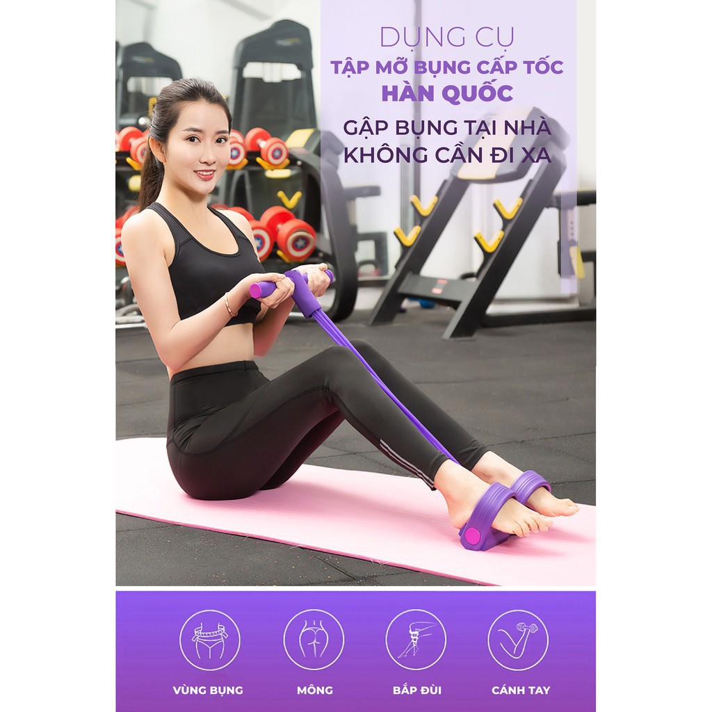 [ bán sỉ ] combo 2 Dụng Cụ Tập Gym, Tập Cơ Bụng Tại Nhà, Kéo Tay Tummy Trimmer Dây Cao Su