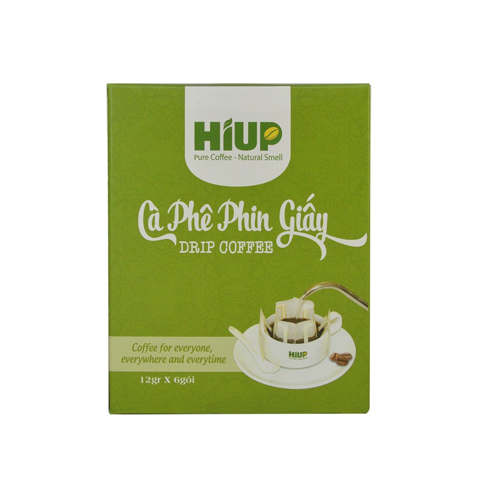 Cà Phê Phin Giấy Xanh Lá Cây (Hộp 6 phin x 12g) - Hiup Coffee