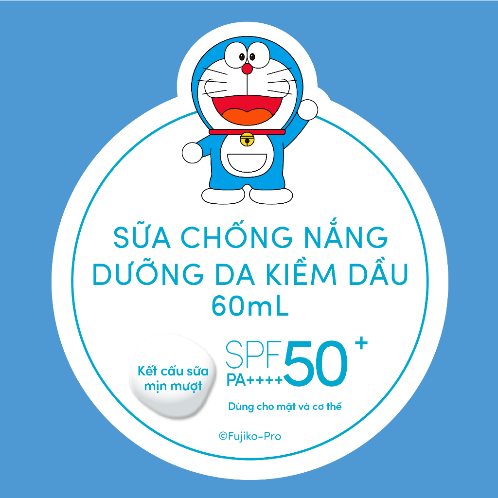 Sữa chống nắng dưỡng da kiềm dầu bảo vệ hoàn hảo SPF50+ PA++++ 60ml _ Doraemon