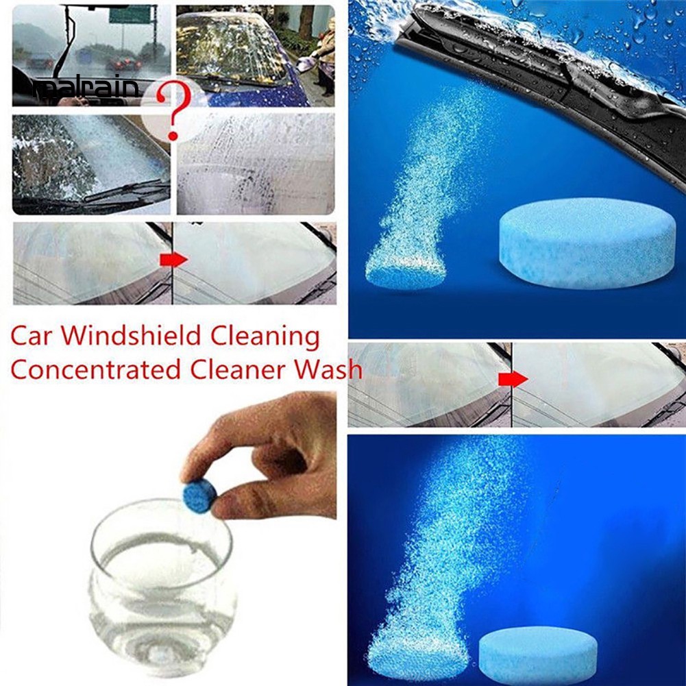 Set 10 Viên Sủi Tạo Dung Dịch Vệ Sinh Kính Chắn Gió Xe Ô Tô Tiện Lợi