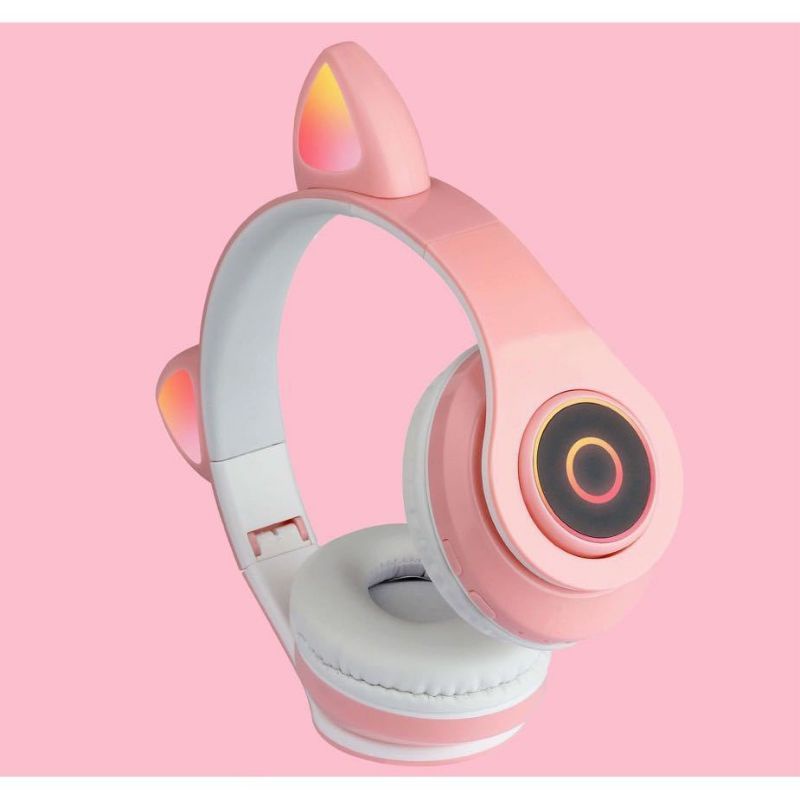 (hót nhất mới về)Tai Nghe Headphone Bluetooth V5.0 Model B39 Kiểu Dáng Tai Mèo Có Đèn Led Hỗ Trợ Nghe Qua Dây Cắm AUX