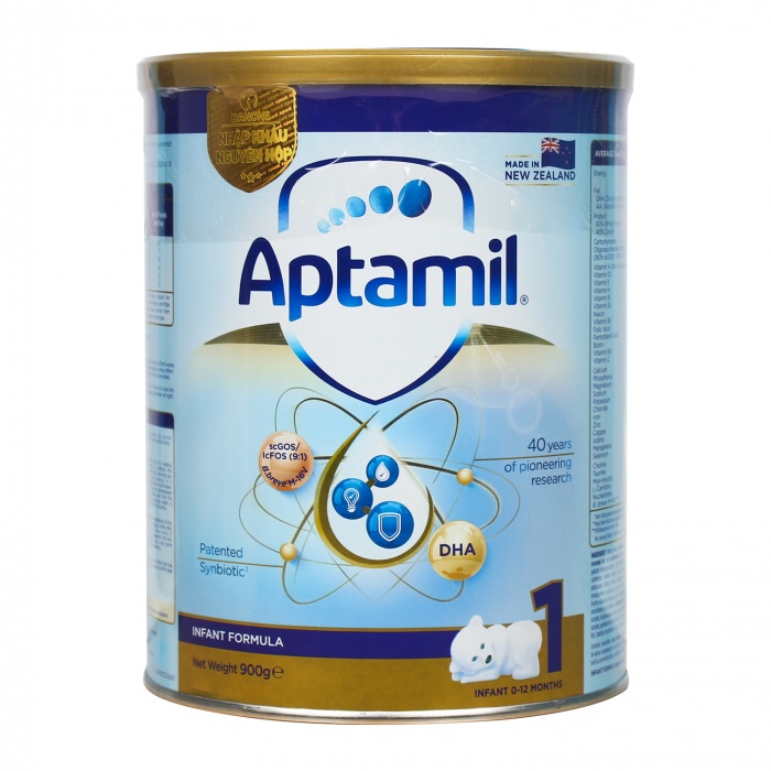 Sữa Aptamil New Zealand hộp 900gr số 1/2
