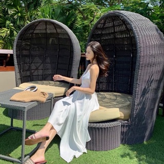 Đầm voan trắng hở lưng đi biển dáng dài dành cho nữ PinkLink