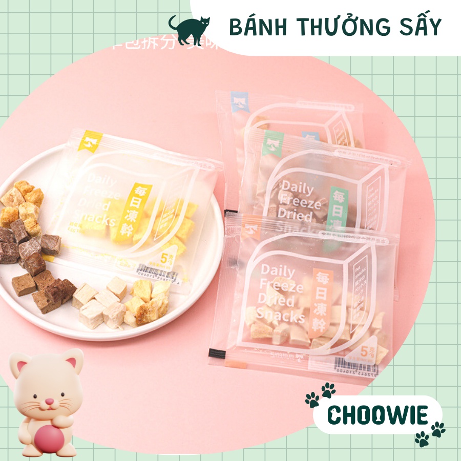 Bánh thưởng SẤY LẠNH 5 gram nhiều hương vị siêu ngon | Snack cho mèo