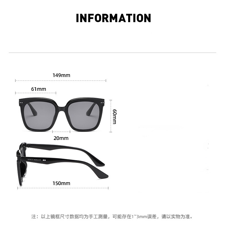 Kính mát gọng vuông bản to chống tia uv400 thời trang dành cho nữ