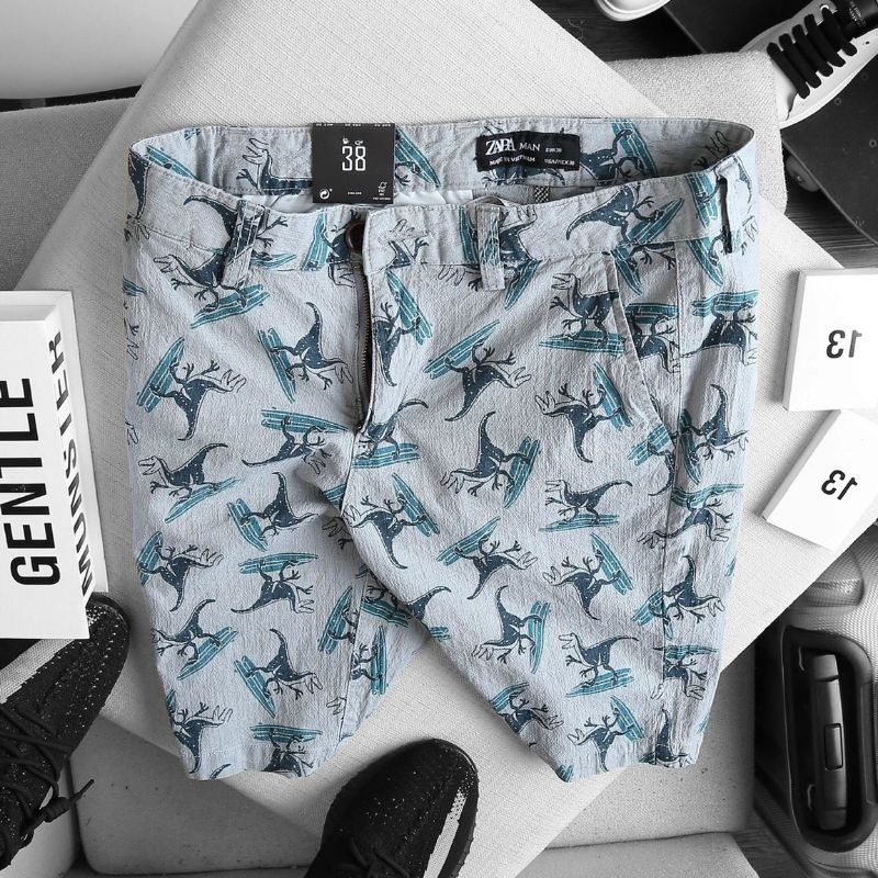 Short Kaki Zara Man Chất Cotton Co Dãn Thoải Mái