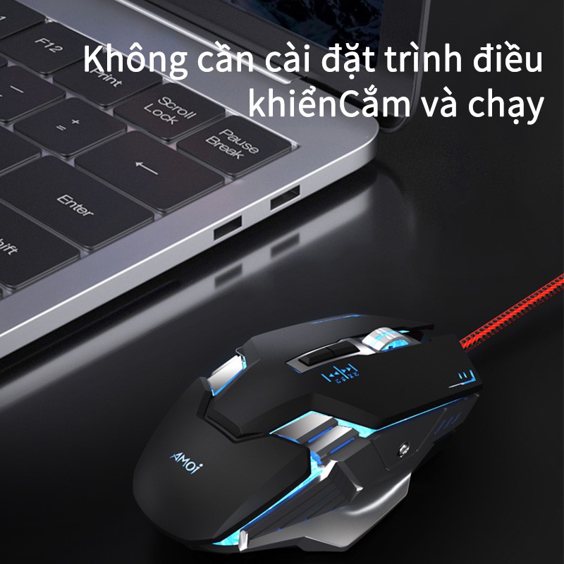 Chuột máy tính có dây Amoi G9 hoạt động yên tĩnh cho chơi game/ sử dụng tại văn phòng