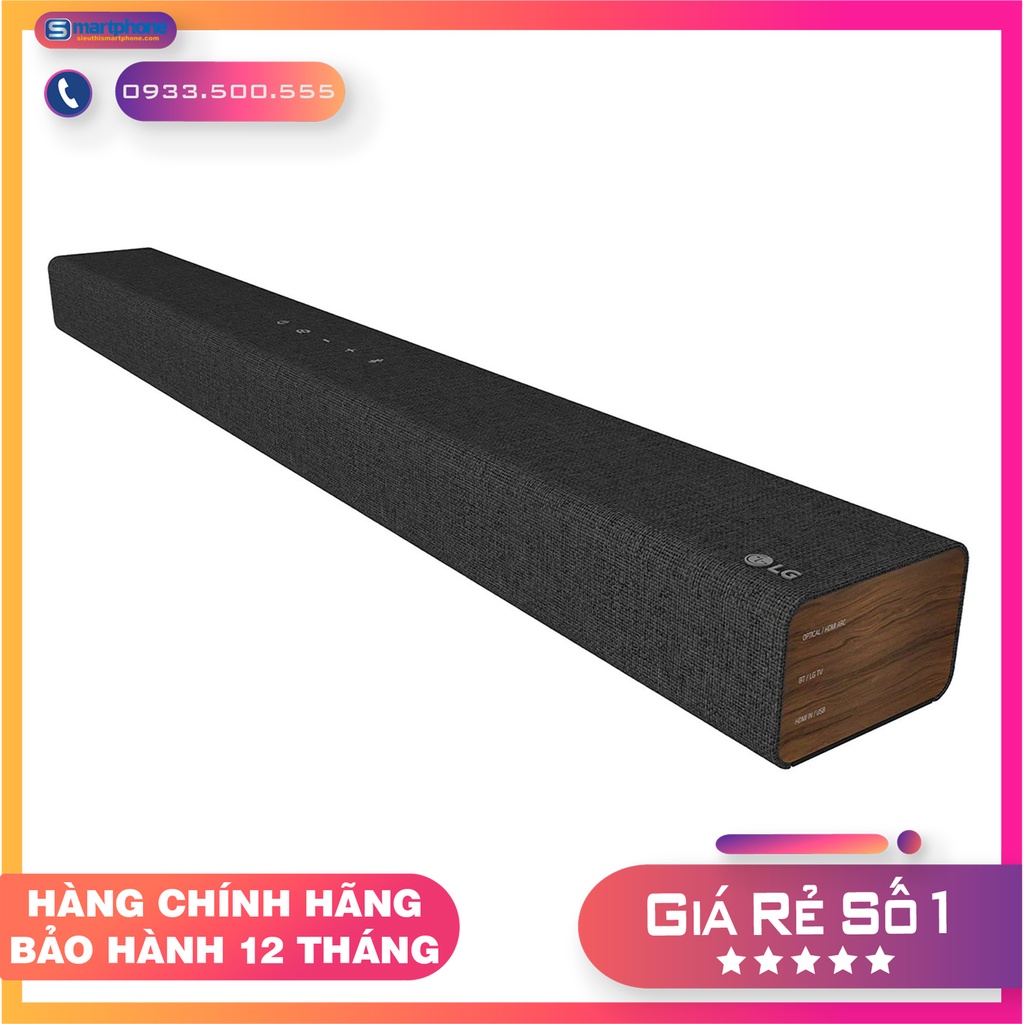 Loa thanh LG Soundbar SP2 (2021) công suất 100W, màu đen có trang bị đèn LED - Hàng chính hãng Fullbox bảo hành 12 tháng