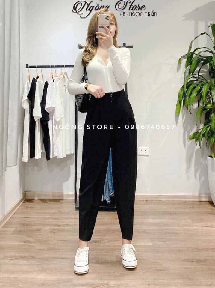 Quần baggy vải 2 khuy hàng đẹp nhiều màu