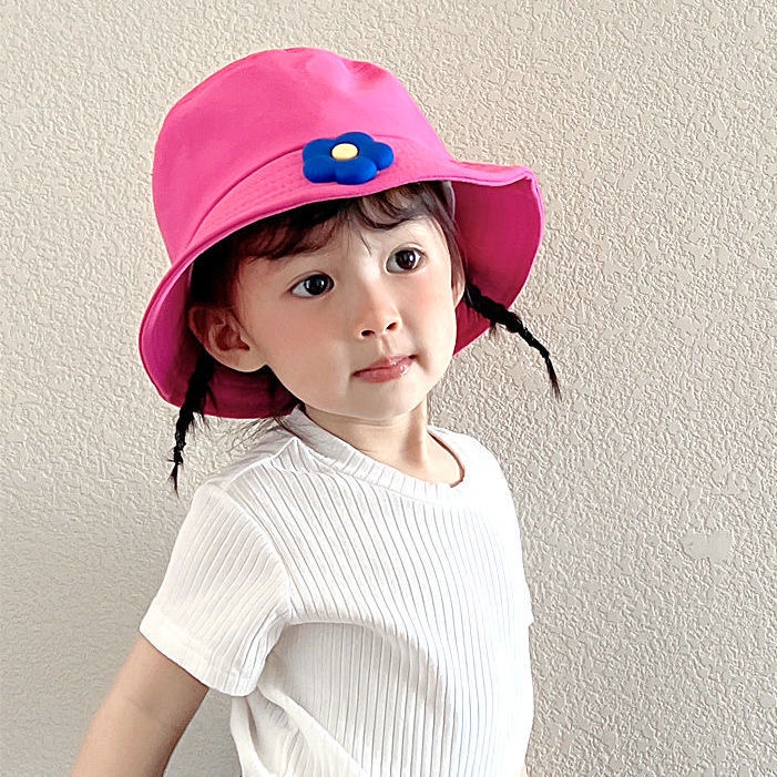 Nón tai bèo cotton chống nắng họa tiết hoa nhỏ thời trang xuân thu hè Hàn Quốc cho bé gái