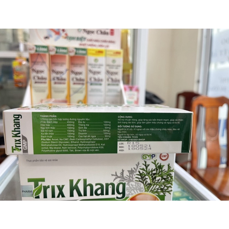 Trĩ Khang GMP, giảm trĩ nội, trĩ ngoại, táo bón khó tiêu, nhuận tràng