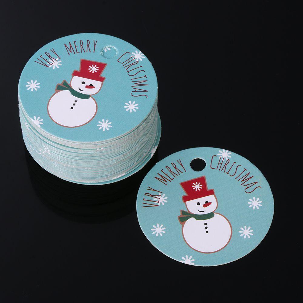 50 Nhãn Dán Trang Trí Hộp Quà Giáng Sinh Bằng Giấy Hình Ngôi Sao &amp; Ông Già Noel