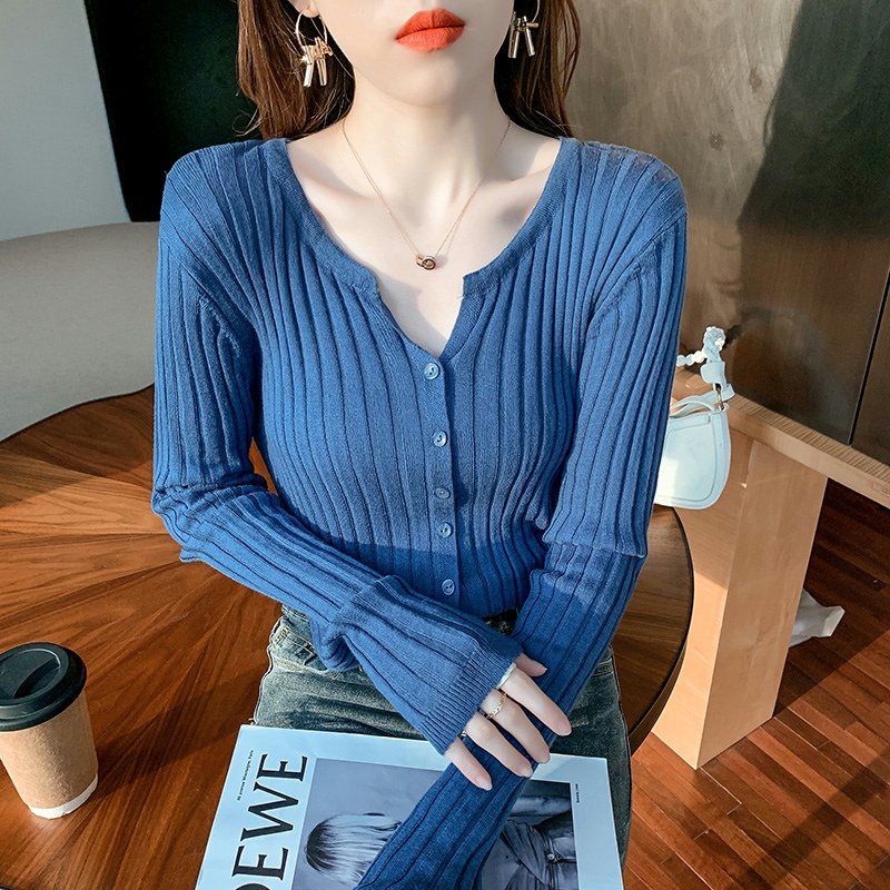 NRVP Áo Khoác Cardigan Dệt Kim Tay Dài Dáng Rộng Phong Cách Hàn Quốc Cho Nữ