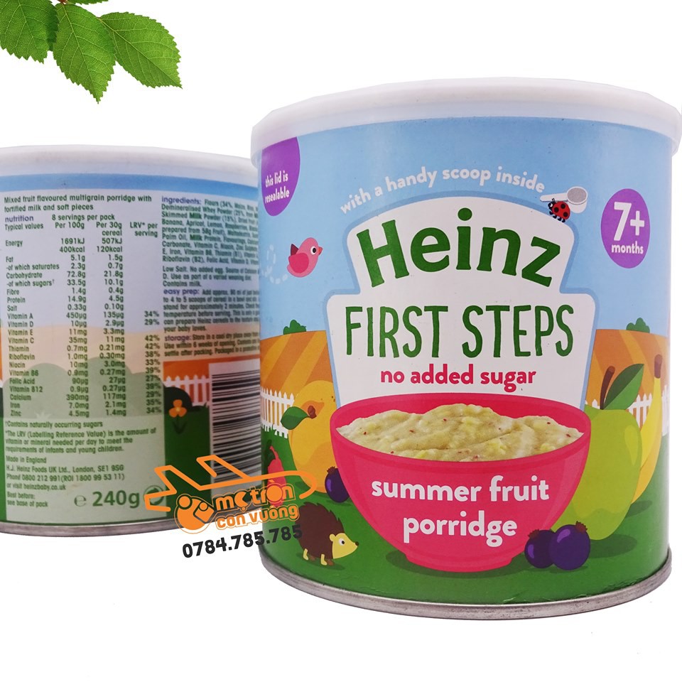 Bột ăn dặm Heinz vị kem trái cây, sữa chua 200g (4 tháng+)
