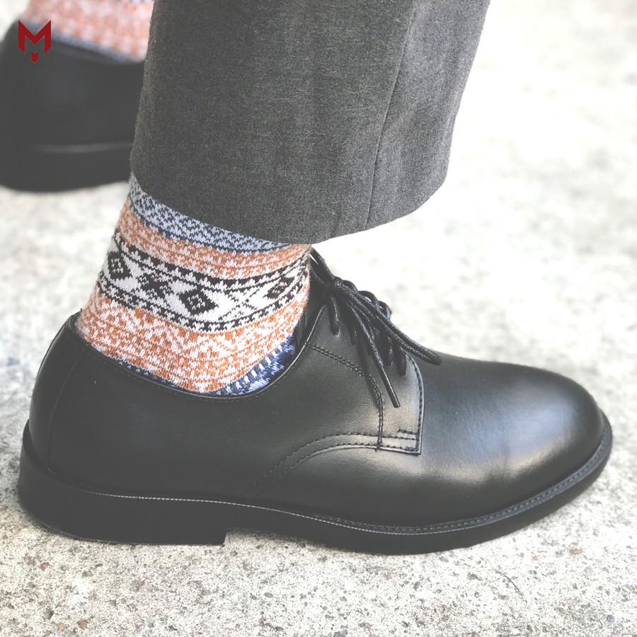 Giày tây nam công sở derby plain MAD Black da bò cao cấp thời trang phong cách trẻ trung giày tây tăng chiều cao 4cm