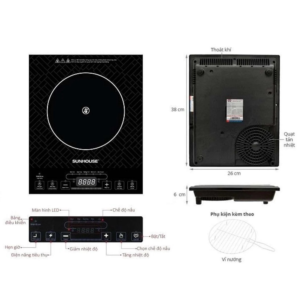 Bếp Hồng Ngoại Đơn Sunhouse SHD6011 Không Kén Nồi