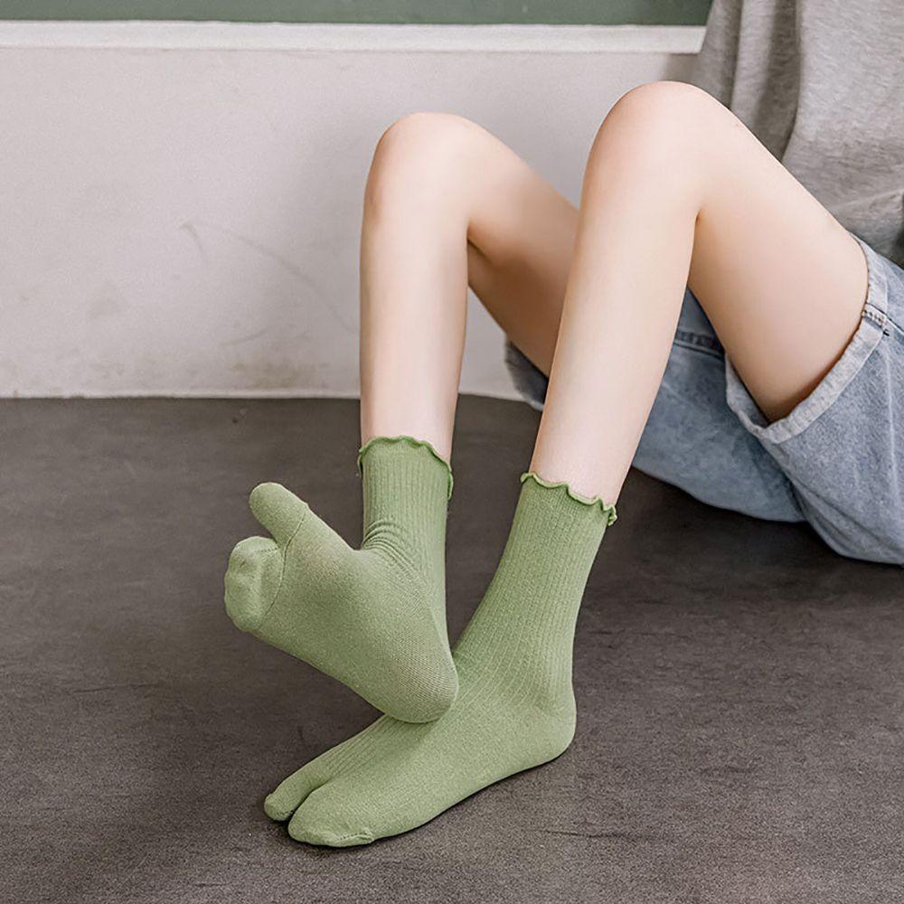 Vớ Cotton Hai Ngón Phối Bèo Màu Kẹo Thoải Mái Thời Trang
