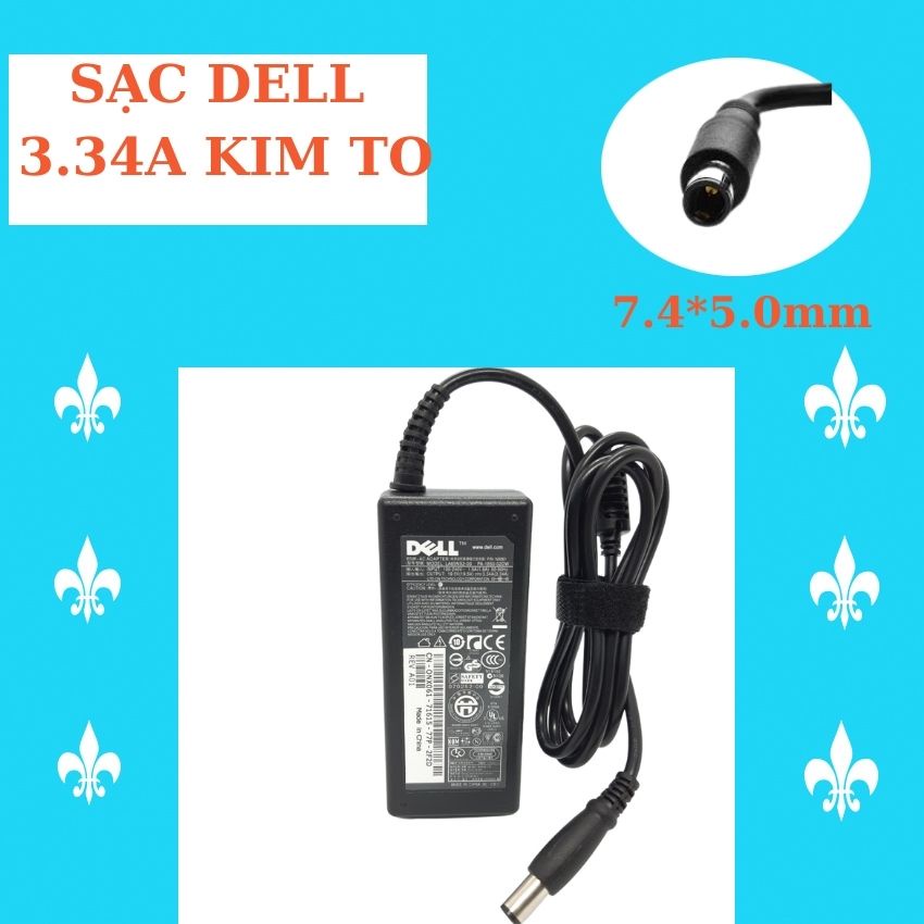 Sạc laptop dell 3.34 kim to savintech, sạc máy tính dell zin bảo hành 12 tháng