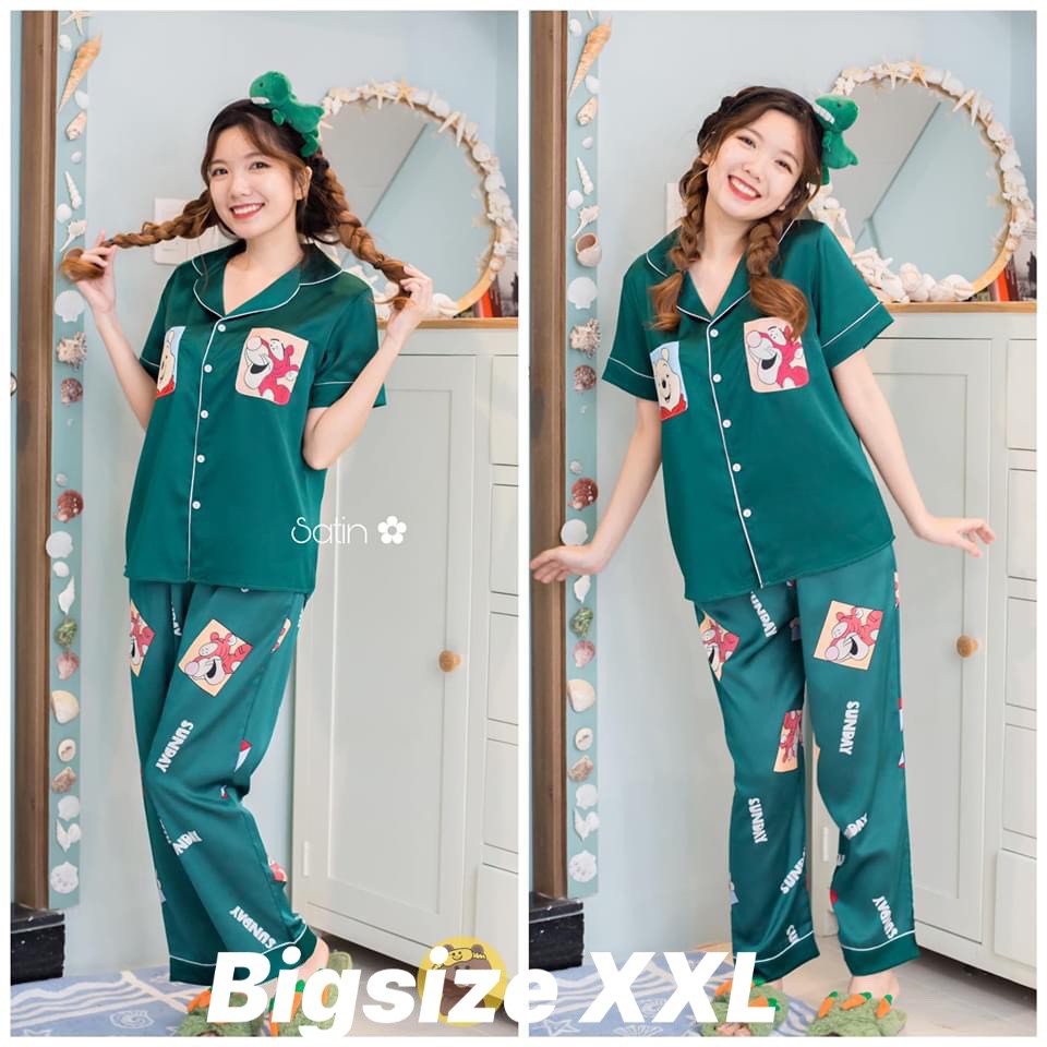 Đồ Bộ Pijama SATIN TNQD CAO CẤP - BIGSIZE FORM 80KG