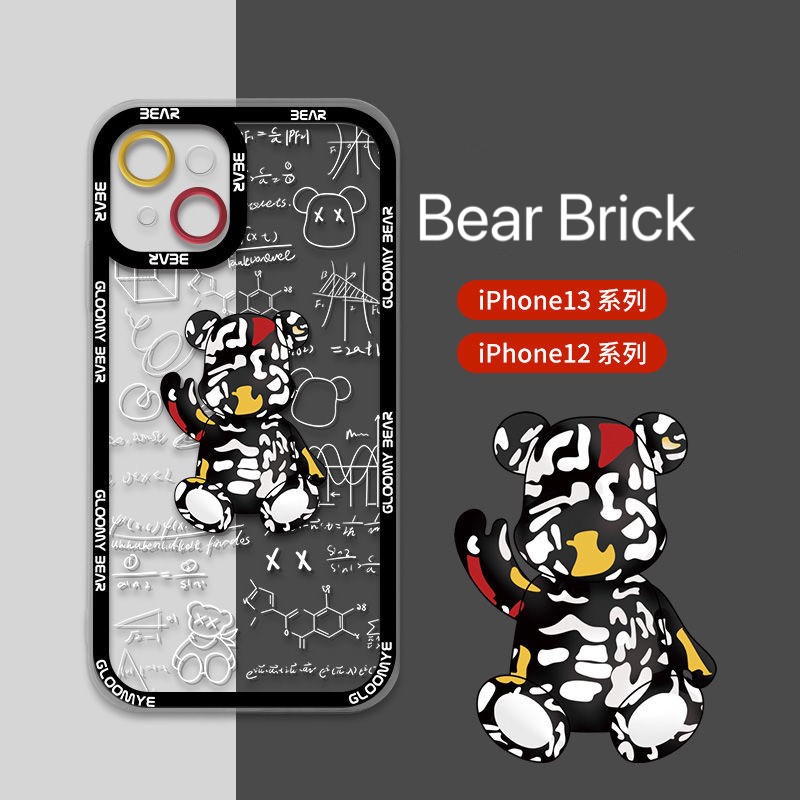 Ốp điện thoại hình gấu kết hợp graffiti cho iPhone 13 12 11 Pro Max 13/12pro 13 12 11 X XS XR Xs MAX 7/8plus