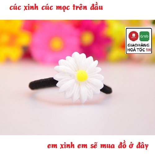 [TẶNG] Dây buộc tóc hoa cúc dây thun cột tóc nhiều màu siêu dễ thương mua nggay