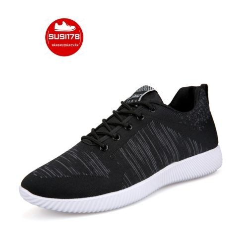 GiàyThể Thao  Nam Giày Sneaker kiểu dáng hàn quốc khử mùi thấm hút mồ hôi tốt hd85 mầu đen ghi