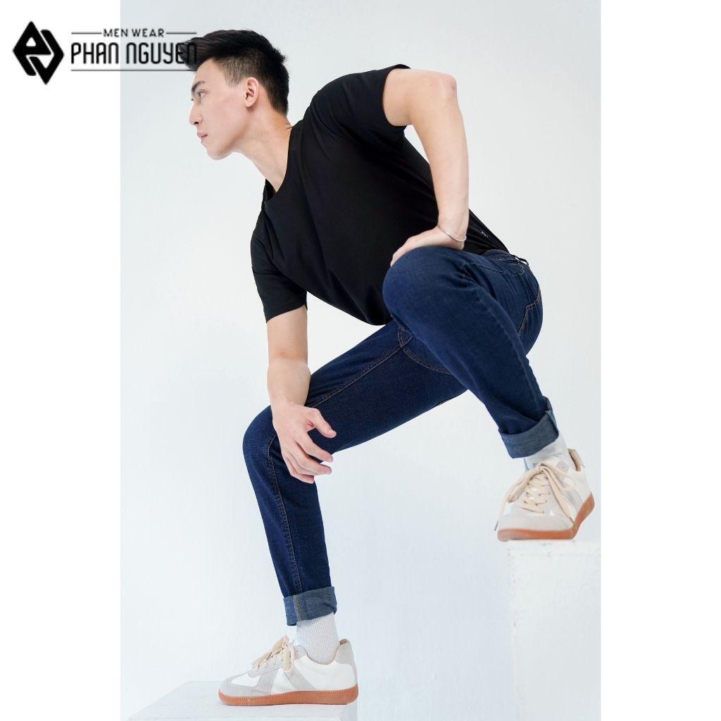 Quần bò nam dáng dài Phan Nguyễn kiểu dáng slim fit, thiết kế đơn giản, trẻ trung, độ bền cao, thoáng mát QBD.023