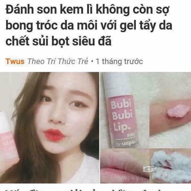 Gel tẩy da chết môi Bubi Bubi Lip