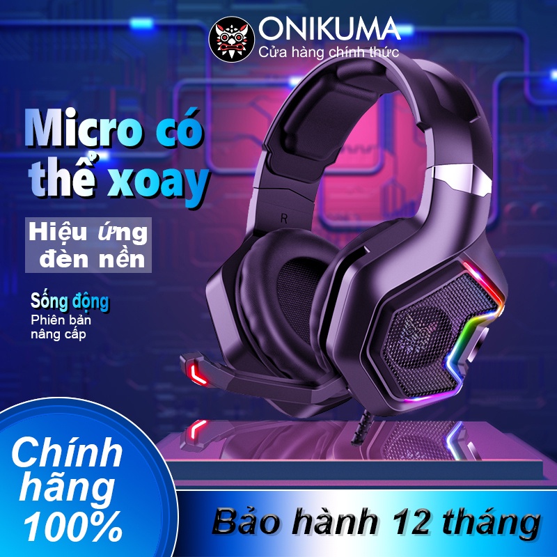 ONIKUMA K10 PRO Tai nghe chơi game PS4 Tai nghe chụp tai có đèn LED RGB với micrô đa hướng dành cho PC Máy tính xách tay