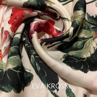 Đầm suông lụa hoa vintage chun eo EKS110 EVA KROSS