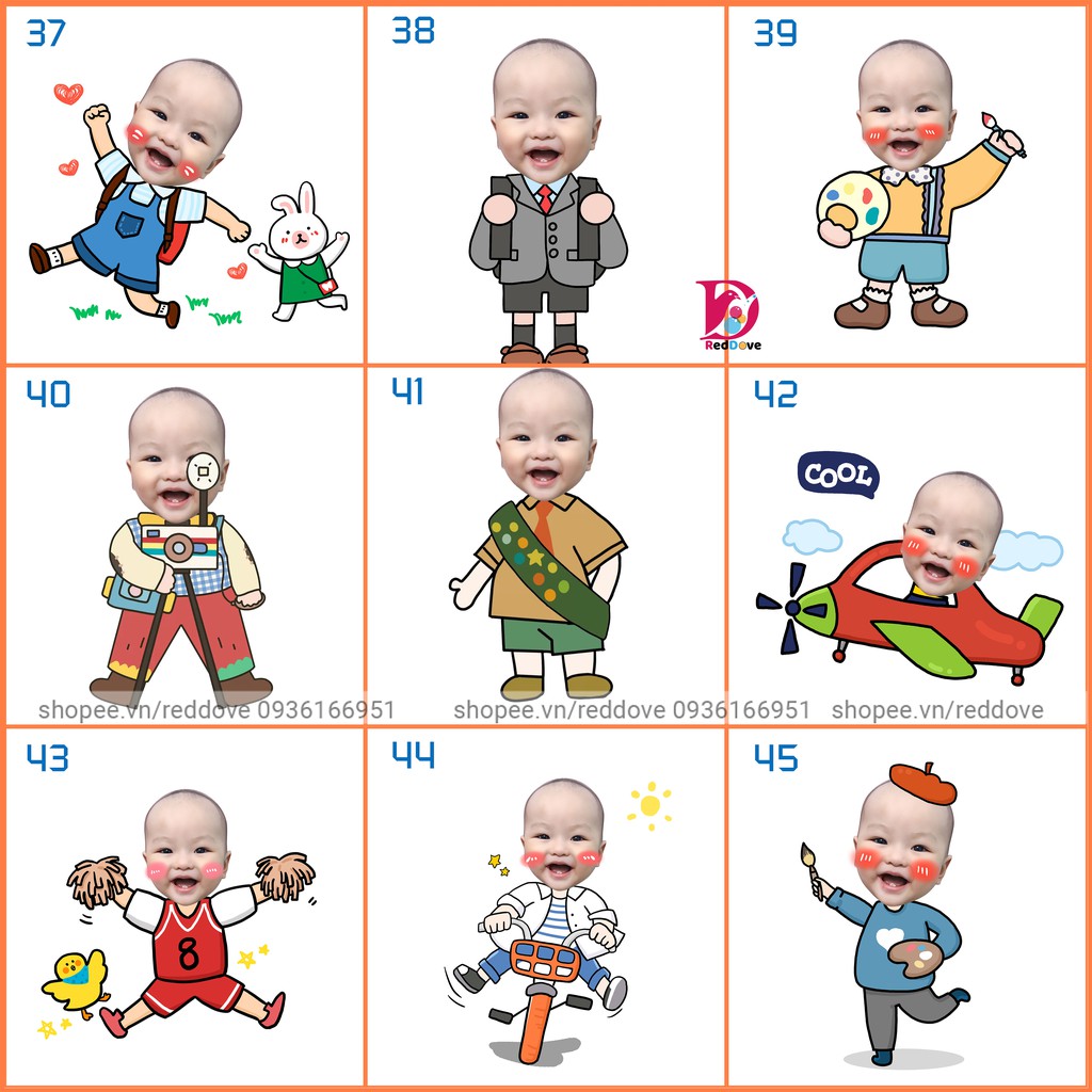 Chibi cỡ to 80cm - 90cm, thiết kế chibi  theo yêu cầu dùng trong trang trí tiệc sinh nhật, tiệc thôi nôi RTK008