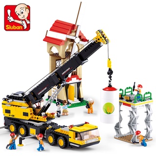 Lego Lắp Ráp Xe Cẩu thương hiệu Sluban 767 pcs