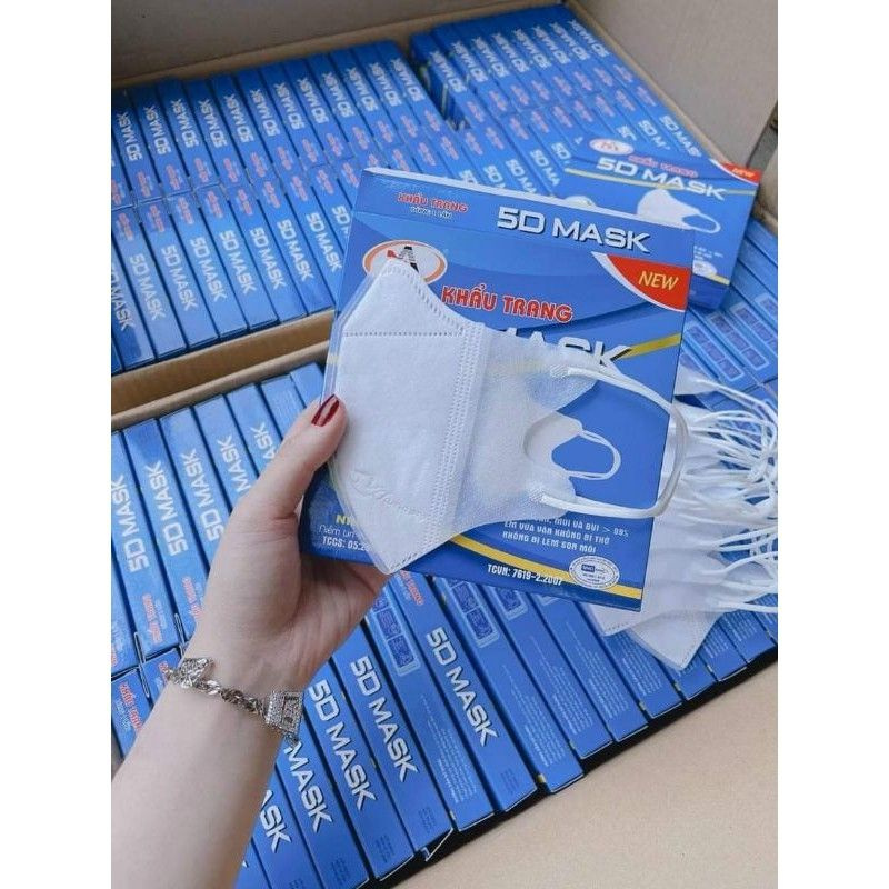 Hộp khẩu trang y tế 5d mask quai thun cao cấp 10 cái
